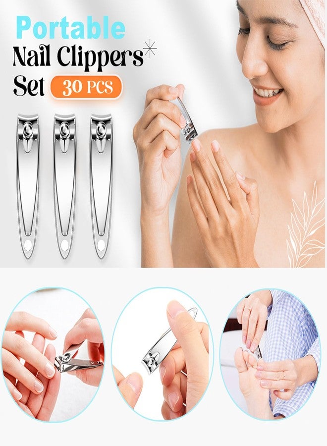 AVERZELLA 30-Pack Fingernail Clippers Pack, Stainless Steel Small Nail Clippers in Bulk, Portable Travel Mini Finger Nail Clippers for Women Men Homeless Care Package Supplies Bulk Set - Image 2